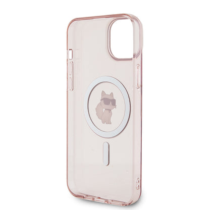MagSafe-deksel for Apple iPhone 15 Plus / 14 Plus, Karl Lagerfeld, IML Choupette, Rosa