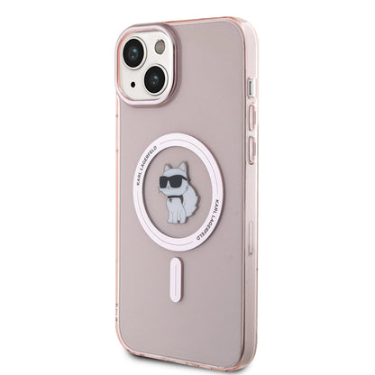 MagSafe-deksel for Apple iPhone 15 Plus / 14 Plus, Karl Lagerfeld, IML Choupette, Rosa