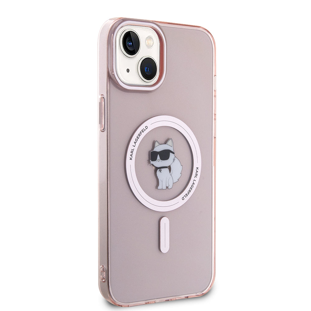 MagSafe-deksel for Apple iPhone 15 Plus / 14 Plus, Karl Lagerfeld, IML Choupette, Rosa