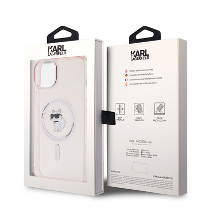 MagSafe-deksel for Apple iPhone 15 Plus / 14 Plus, Karl Lagerfeld, IML Choupette, Rosa
