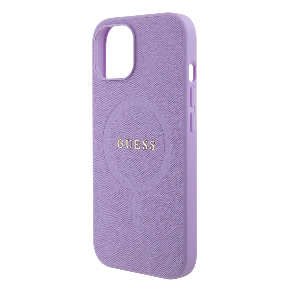 MagSafe-deksel for Apple iPhone 15 Plus, Guess, Saffiano, Lilla