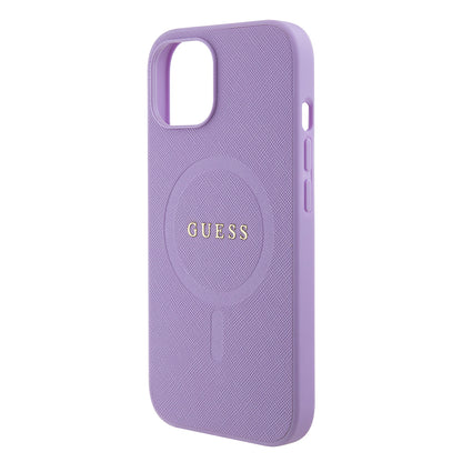 MagSafe-deksel for Apple iPhone 15 Plus, Guess, Saffiano, Lilla