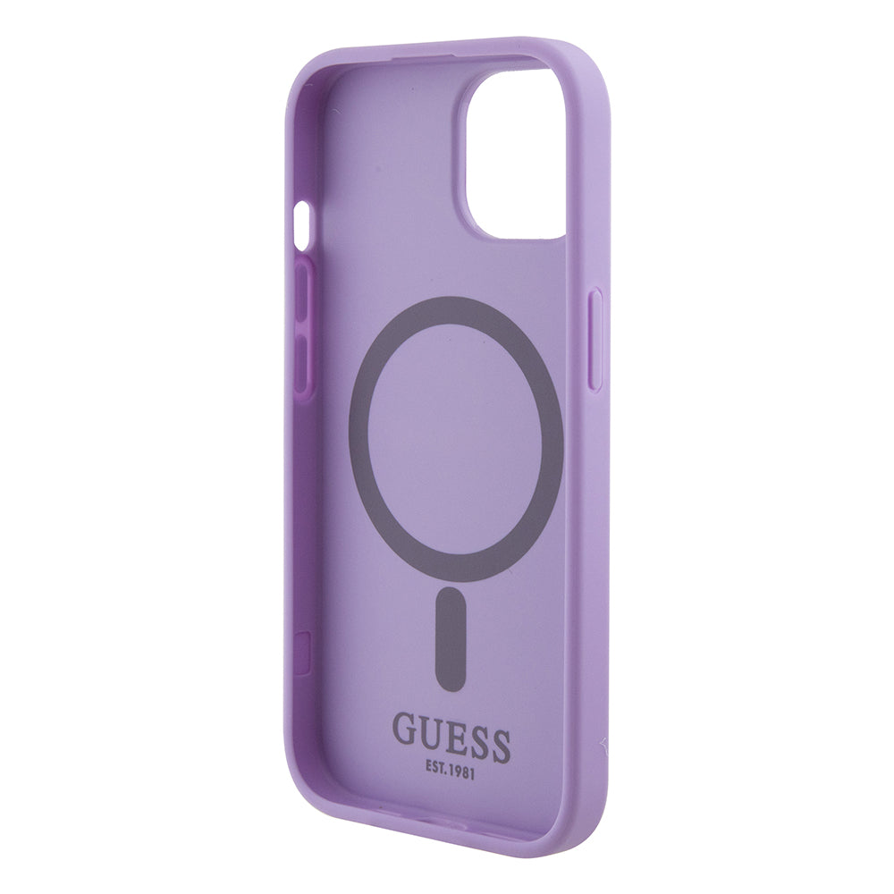 MagSafe-deksel for Apple iPhone 15 Plus, Guess, Saffiano, Lilla