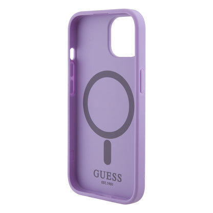 MagSafe-deksel for Apple iPhone 15 Plus, Guess, Saffiano, Lilla