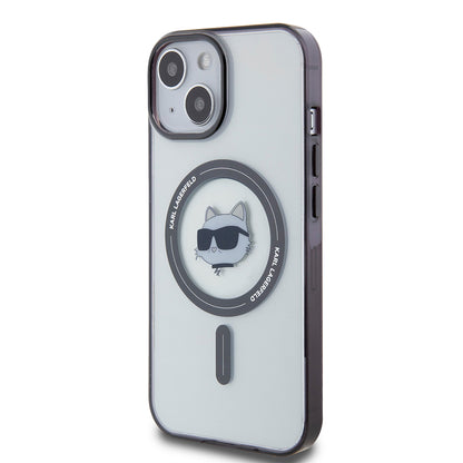 MagSafe deksel for Apple iPhone 15 Plus, Karl Lagerfeld, IML Choupette's Head, Gjennomsiktig