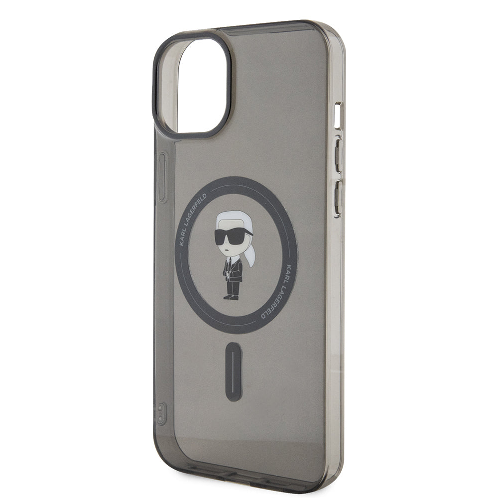MagSafe-deksel for Apple iPhone 15 Plus, Karl Lagerfeld, IML Ikonik Karl, Svart