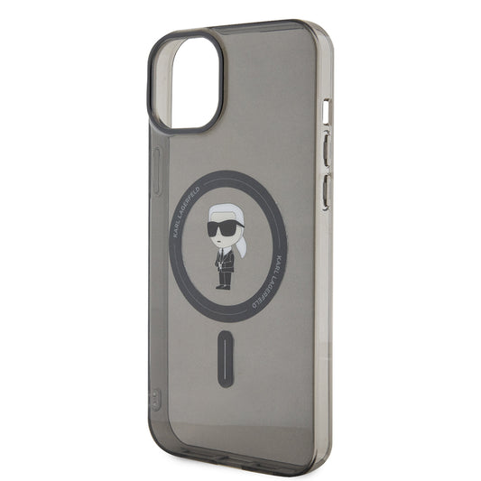 MagSafe-deksel for Apple iPhone 15 Plus, Karl Lagerfeld, IML Ikonik Karl, Svart