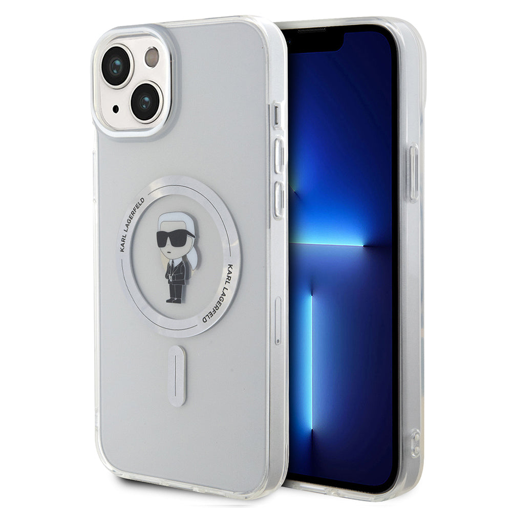 MagSafe-deksel for Apple iPhone 15 Plus, Karl Lagerfeld, IML Ikonik Karl, Gjennomsiktig