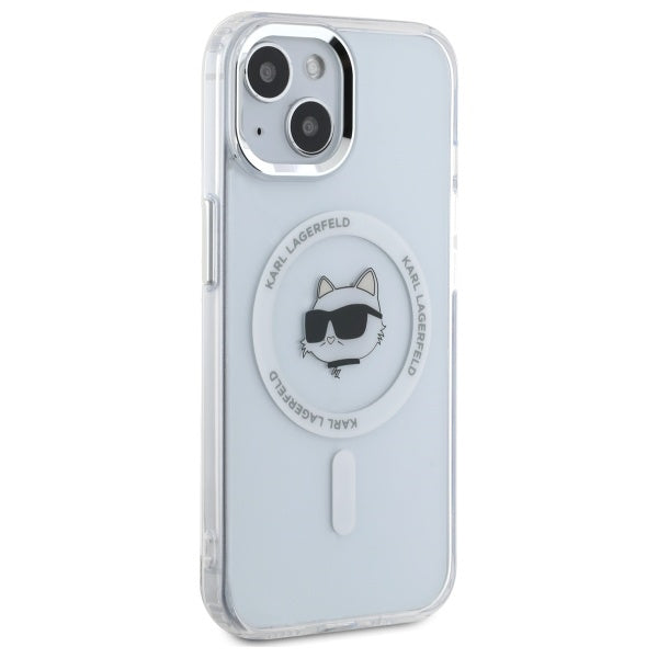 MagSafe-deksel for Apple iPhone 15 Plus, Karl Lagerfeld, IML Metal Choupette's Head, Hvit