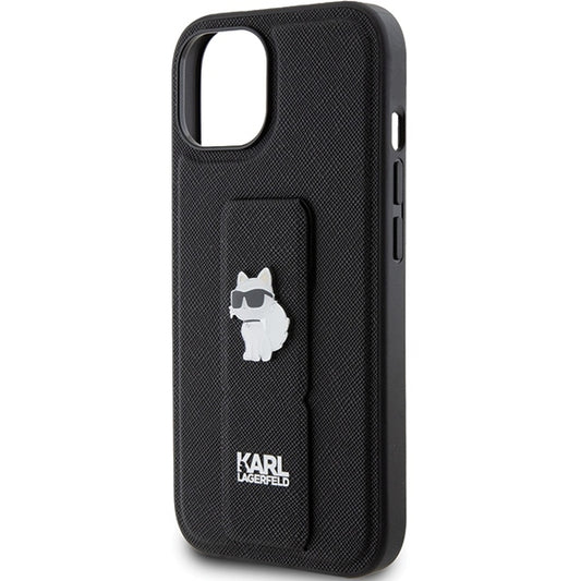 MagSafe-deksel for Apple iPhone 15 Plus, Karl Lagerfeld, Saffiano Gripstand Choupette, Svart