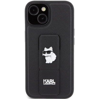MagSafe-deksel for Apple iPhone 15 Plus, Karl Lagerfeld, Saffiano Gripstand Choupette, Svart