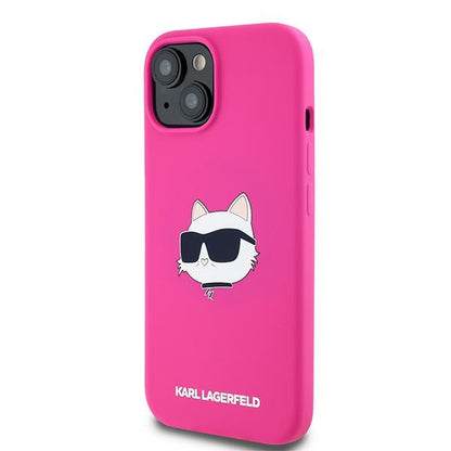 MagSafe-deksel for Apple iPhone 15 Plus, Karl Lagerfeld, Silicone Choupette's Head, Fuchsia