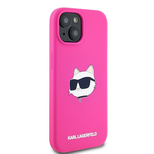 MagSafe-deksel for Apple iPhone 15 Plus, Karl Lagerfeld, Silicone Choupette's Head, Fuchsia