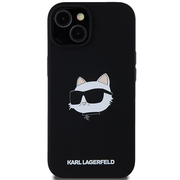 MagSafe-deksel for Apple iPhone 15 Plus, Karl Lagerfeld, Silicone Choupette's Head, Svart