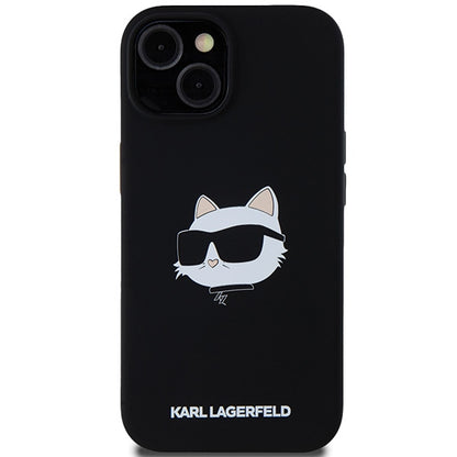 MagSafe-deksel for Apple iPhone 15 Plus, Karl Lagerfeld, Silicone Choupette's Head, Svart