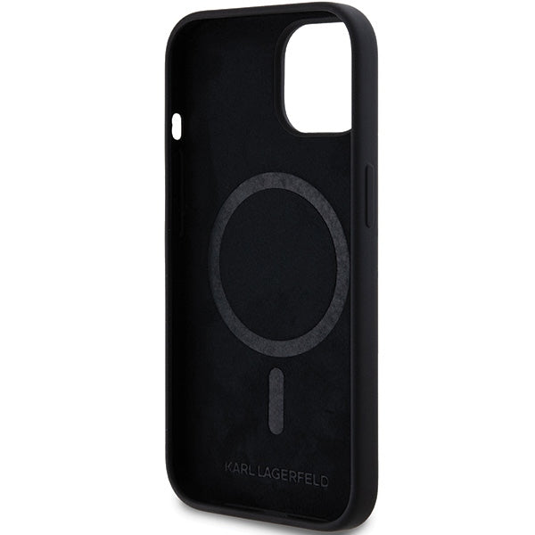 MagSafe-deksel for Apple iPhone 15 Plus, Karl Lagerfeld, Silicone Choupette's Head, Svart