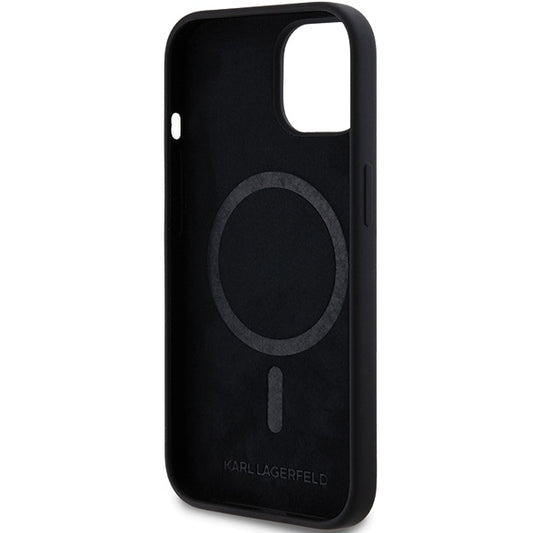 MagSafe-deksel for Apple iPhone 15 Plus, Karl Lagerfeld, Silicone Choupette's Head, Svart
