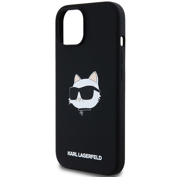 MagSafe-deksel for Apple iPhone 15 Plus, Karl Lagerfeld, Silicone Choupette's Head, Svart