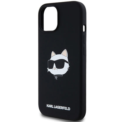 MagSafe-deksel for Apple iPhone 15 Plus, Karl Lagerfeld, Silicone Choupette's Head, Svart