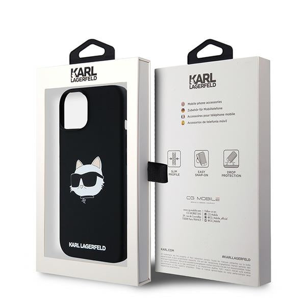 MagSafe-deksel for Apple iPhone 15 Plus, Karl Lagerfeld, Silicone Choupette's Head, Svart
