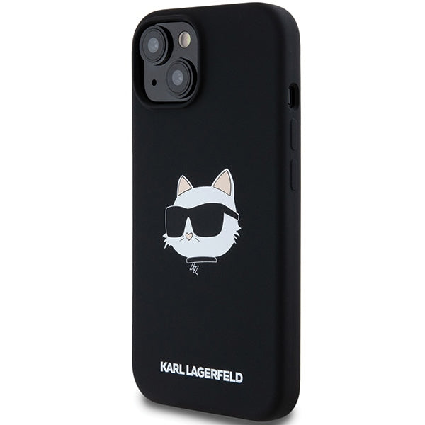 MagSafe-deksel for Apple iPhone 15 Plus, Karl Lagerfeld, Silicone Choupette's Head, Svart