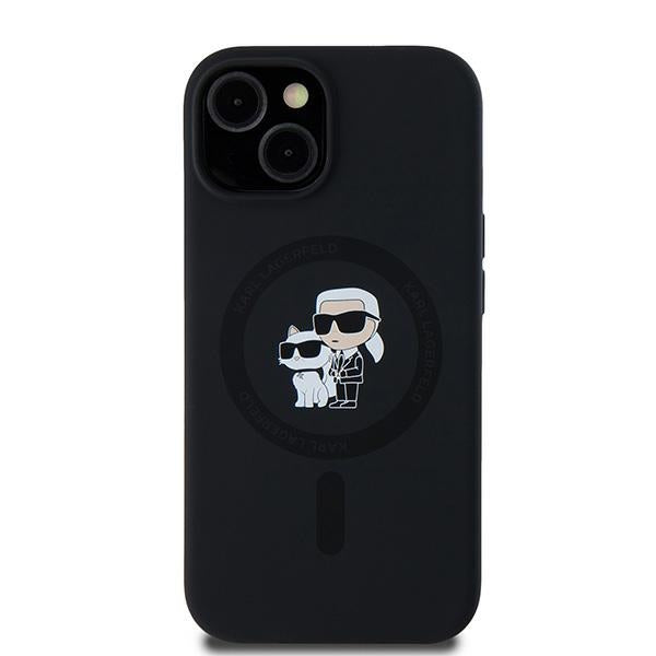 MagSafe-deksel for Apple iPhone 15 Plus, Karl Lagerfeld, Silicone Karl & Choupette, Svart