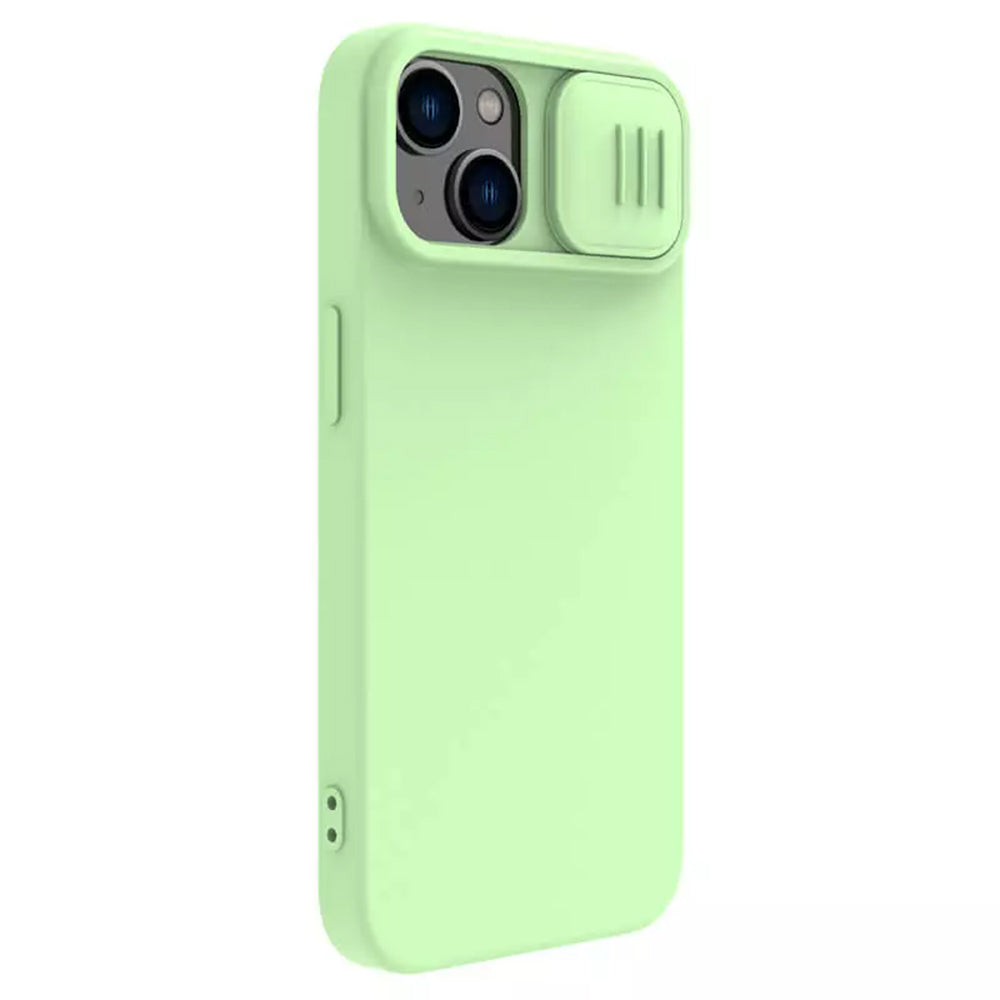 MagSafe-deksel for Apple iPhone 15 Plus, Nillkin, CamShield Silky, Lys grønn