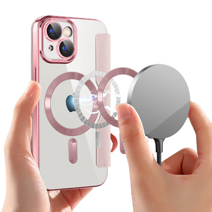 MagSafe-deksel for Apple iPhone 15 Plus, Techsuit, SmartMag Book, Rosa