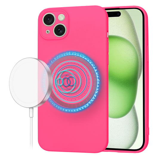 MagSafe-deksel for Apple iPhone 15 Plus, Techsuit, SoftFlex, Mørk Rosa