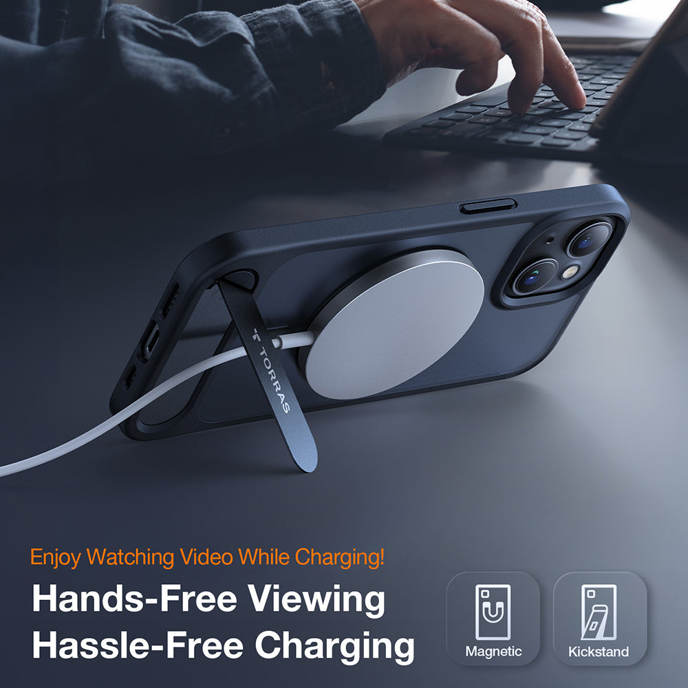 MagSafe-deksel for Apple iPhone 15 Plus, Torras, Pstand, Svart