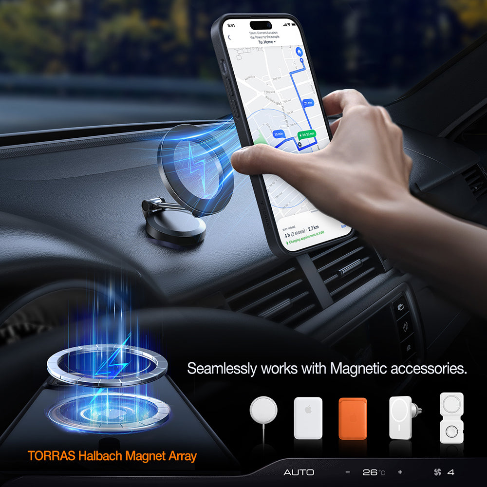 MagSafe-deksel for Apple iPhone 15 Plus, Torras, Pstand, Svart