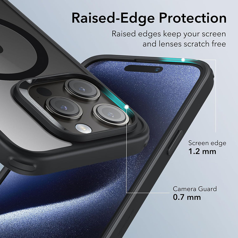 MagSafe-deksel for Apple iPhone 15 Pro, ESR, Classic Hybrid, Svart Transparent