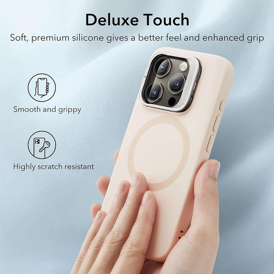 MagSafe-deksel for Apple iPhone 15 Pro, ESR, Cloud Soft Kickstand, Krem
