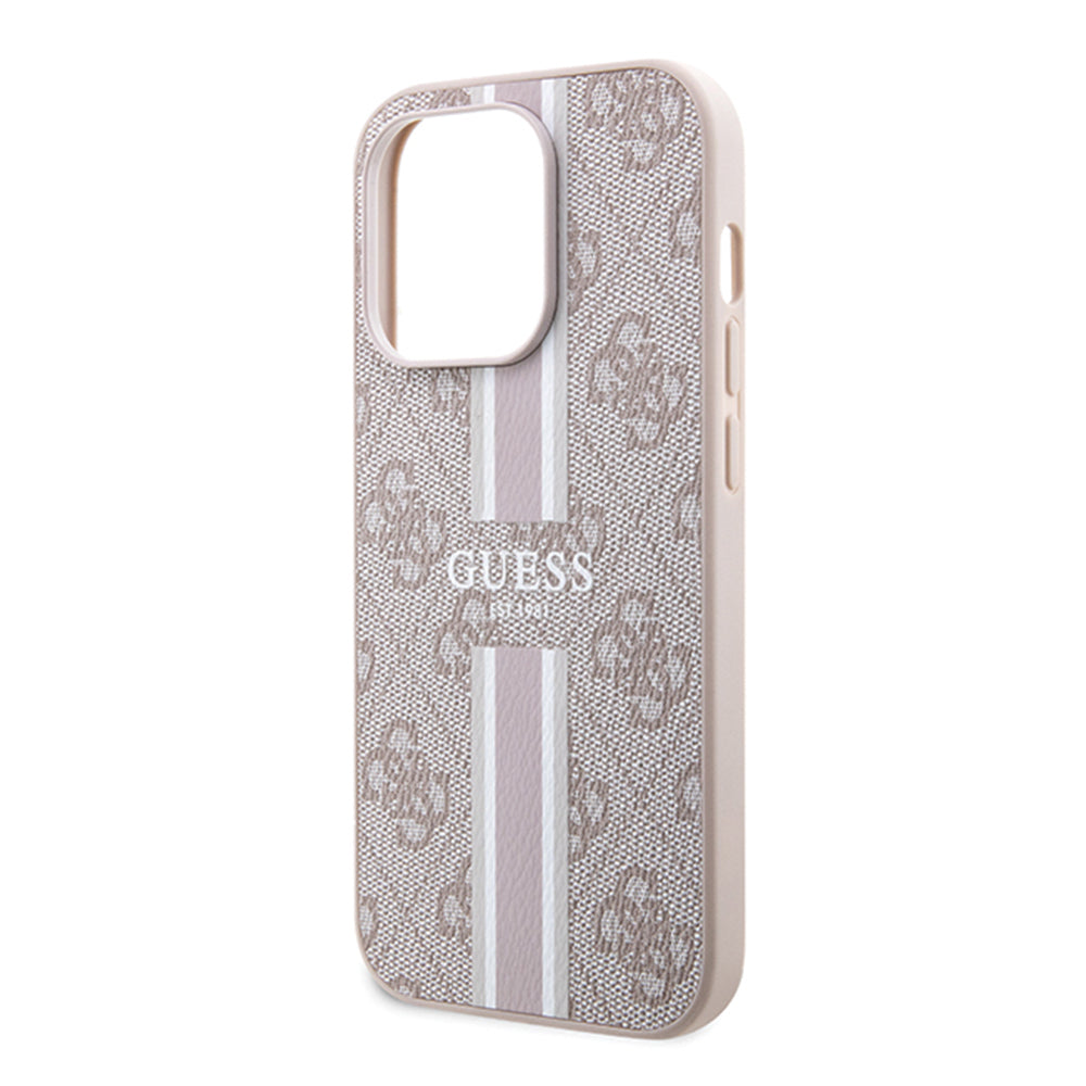 MagSafe-deksel for Apple iPhone 15 Pro, Guess, 4G Printed Stripes, Rosa