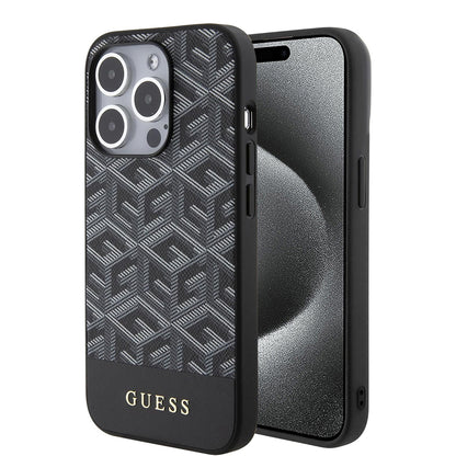 MagSafe-deksel for Apple iPhone 15 Pro, Guess, GCube Stripes, Svart