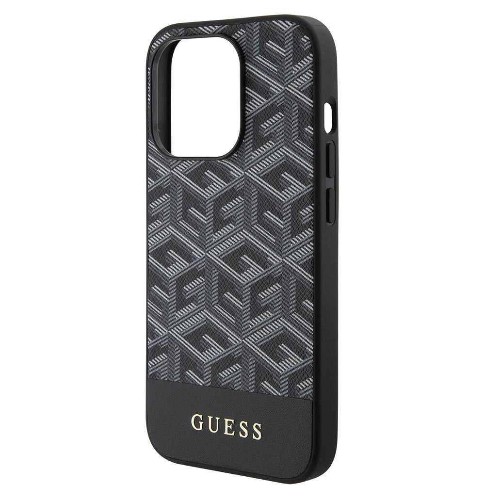 MagSafe-deksel for Apple iPhone 15 Pro, Guess, GCube Stripes, Svart