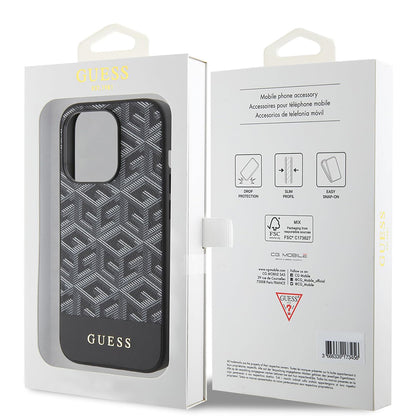 MagSafe-deksel for Apple iPhone 15 Pro, Guess, GCube Stripes, Svart
