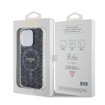 MagSafe-deksel for Apple iPhone 15 Pro, Guess, IML Gcube, Svart