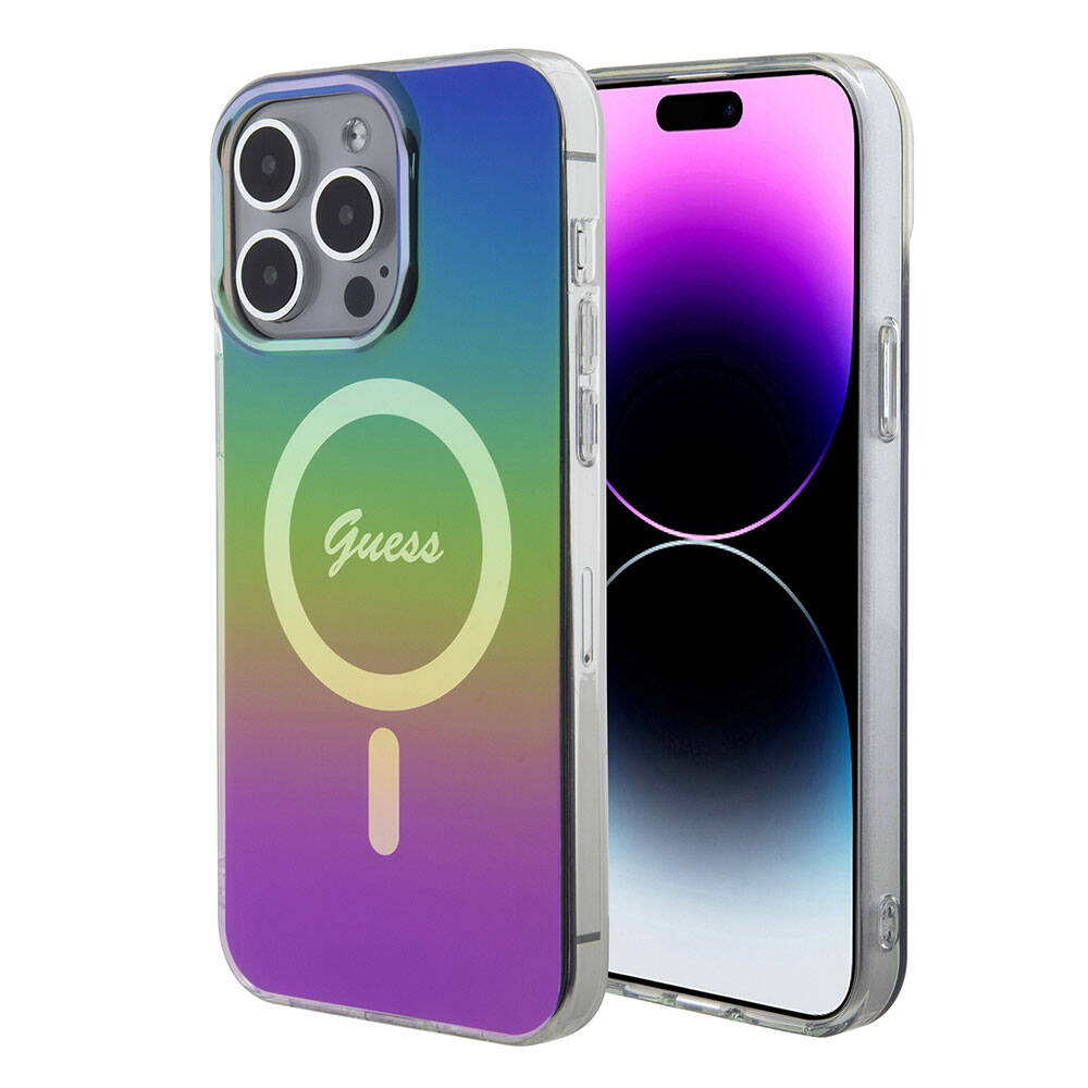 MagSafe-deksel for Apple iPhone 15 Pro, Guess, IML Iridescent, Flerfarget