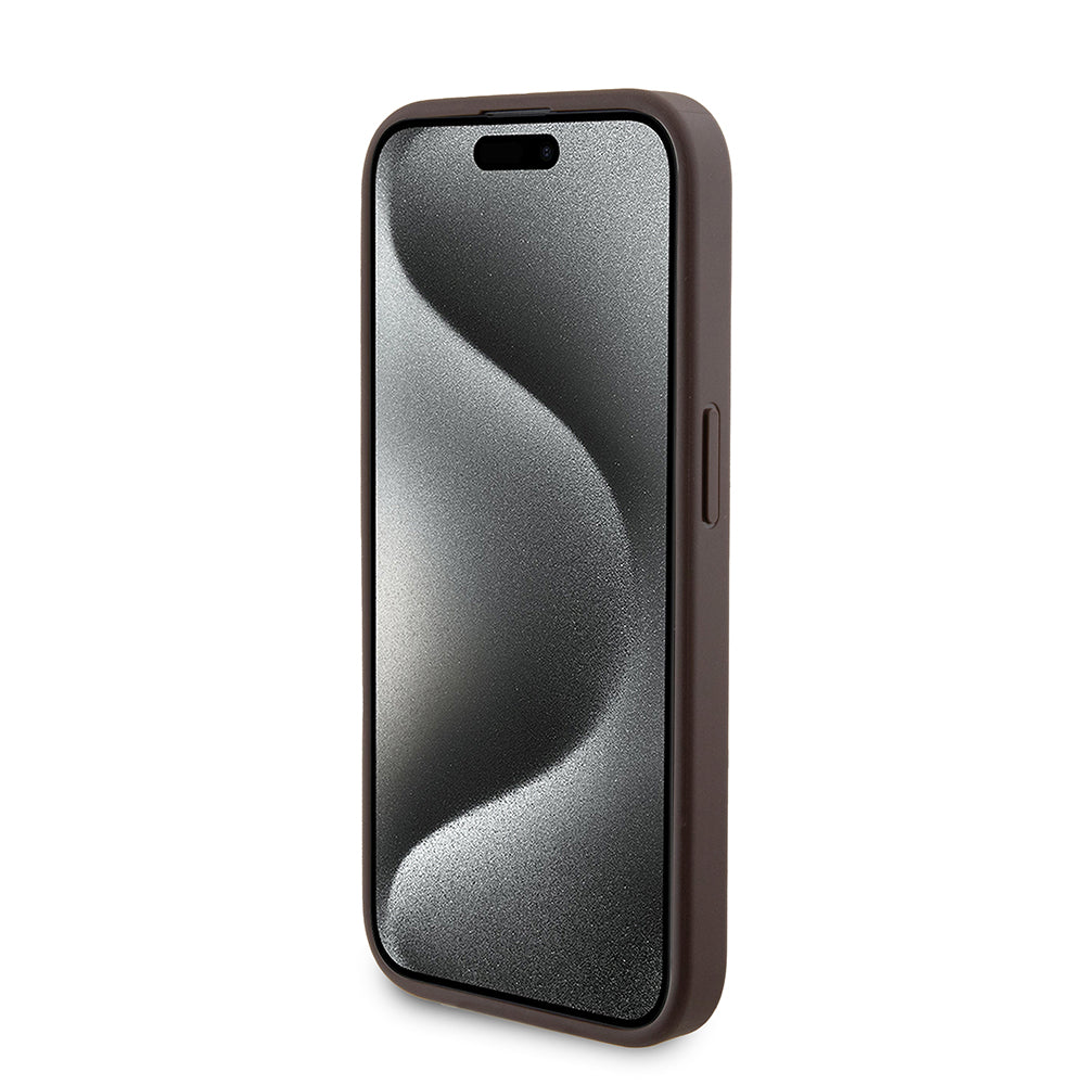 MagSafe-deksel for Apple iPhone 15 Pro, Guess, Powerbank 4G Metal Logo, Brun