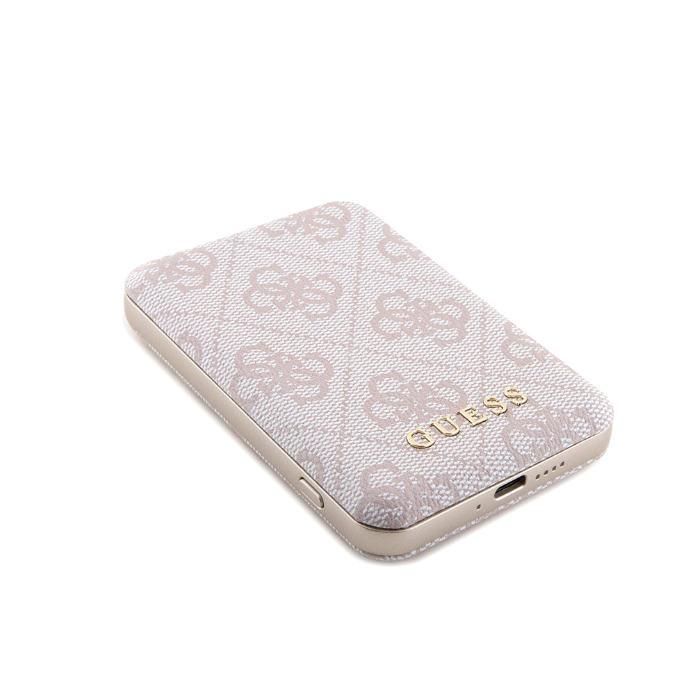 MagSafe-deksel for Apple iPhone 15 Pro, Guess, Powerbank 4G Metal Logo, Rosa