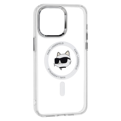 MagSafe-deksel for Apple iPhone 15 Pro, Karl Lagerfeld, IML Metal Choupette's Head, Hvit