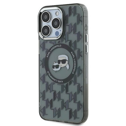 MagSafe-deksel for Apple iPhone 15 Pro, Karl Lagerfeld, IML Monogram Karl & Choupette's Heads, Svart