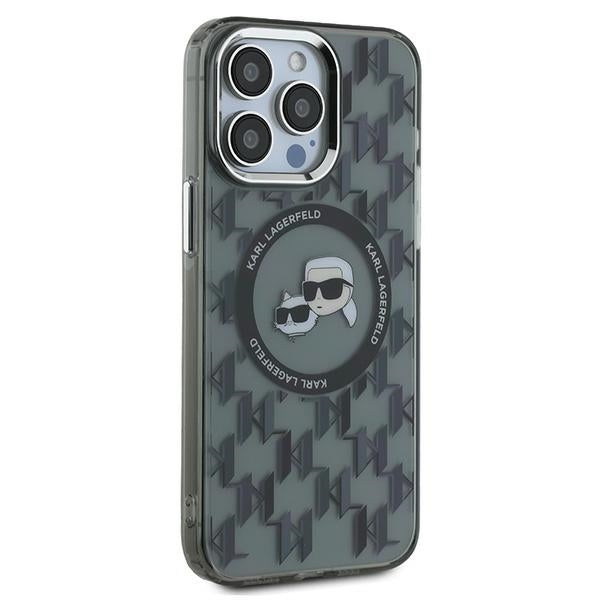 MagSafe-deksel for Apple iPhone 15 Pro, Karl Lagerfeld, IML Monogram Karl & Choupette's Heads, Svart