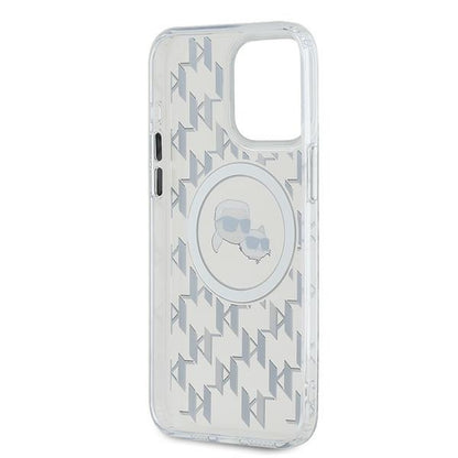 MagSafe-deksel for Apple iPhone 15 Pro, Karl Lagerfeld, IML Monogram Karl & Choupette's Heads, Gjennomsiktig