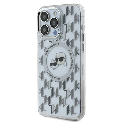 MagSafe-deksel for Apple iPhone 15 Pro, Karl Lagerfeld, IML Monogram Karl & Choupette's Heads, Gjennomsiktig