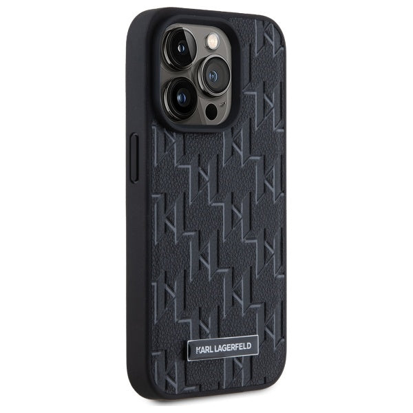 MagSafe-deksel for Apple iPhone 15 Pro, Karl Lagerfeld, Monogram Metal Logo, Svart