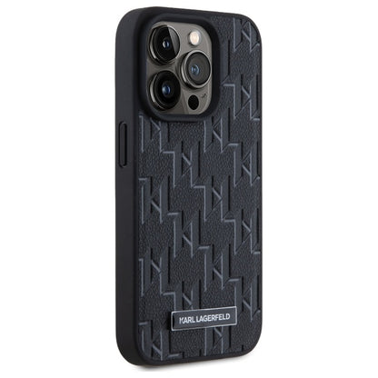 MagSafe-deksel for Apple iPhone 15 Pro, Karl Lagerfeld, Monogram Metal Logo, Svart