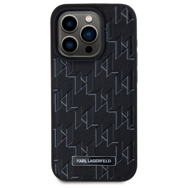 MagSafe-deksel for Apple iPhone 15 Pro, Karl Lagerfeld, Monogram Metal Logo, Svart