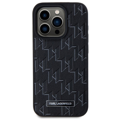 MagSafe-deksel for Apple iPhone 15 Pro, Karl Lagerfeld, Monogram Metal Logo, Svart